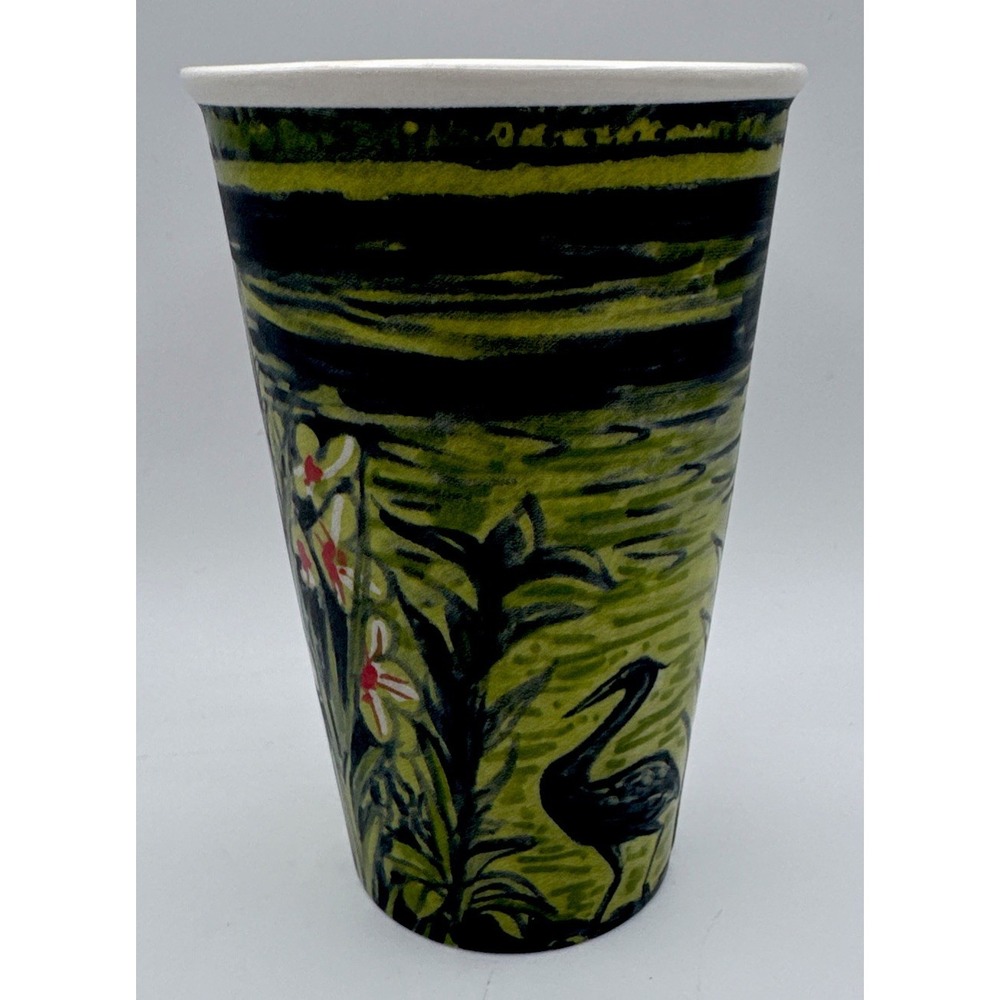 Anthropologie Coffee Cup Ceramic Sketch Gwyneth Leech Art Bird Watching RARE